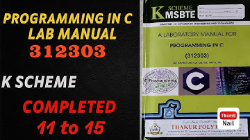 312303 PROGRAMMING IN C (PIC) LAB MANUAL ANSWER MSBTE K - SCHEME #diploma
