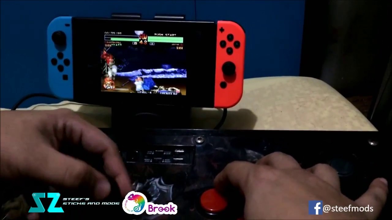 Brook UFB (Universal Fighting Board) on Switch Table top mode