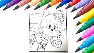 Coloring Tails / Sonic 2 / Sonic The Hedgehog 2 Movie / Sonic 2 Coloring Pages