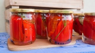 Conserva di peperoni in salamoia - videoricette di conserve di verdure