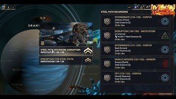 Warframe Steel Path Incursion Ur ( Uranus ) Mission Duisruption level 130-135