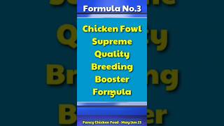 Supreme Quality Feed Formula for Fancy Chicken