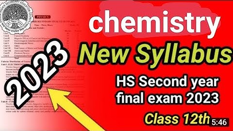 chemistry syllabus session 2022-23 H.S.Second year class 12 AHSEC Board