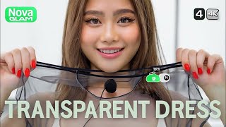 4K Transparent Sheer Dress Try On Haul Lingerie & Mesh Dress Review Summer Bikini Trend 2025