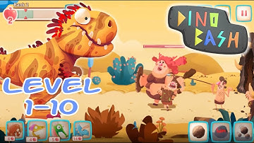 DINO BASH Dinosaur Army vs Caveman Defense Games Level 1-10