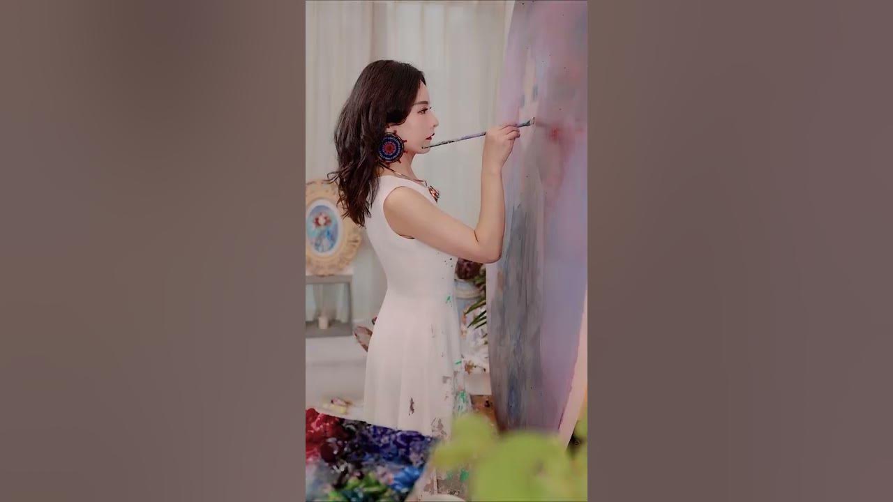 oil painting2021|Splash paintings|A girl wandering in the starry sky