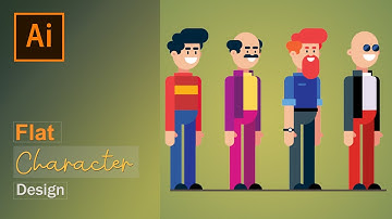 character design | flat character design using illustrator basic shape tool