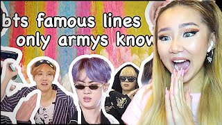 ARE YOU REALLY ARMY?! 😳 BTS ‘LINES ONLY ARMY’s KNOW’ (Pt.1)💜 | REACTION/REVIEW