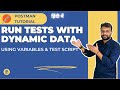 Postman tutorial in Hindi - Run Postman collection with dynamic data using variables &amp; Test Script