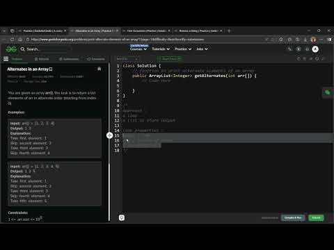 Alternates in an Array - Basic - GeeksforGeeks