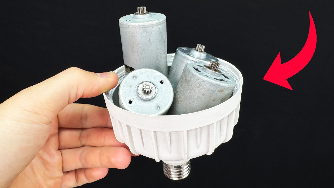 Каждый дом нуждается в этом, установите двигатель постоянного тока в светодиодную лампочку и пол...