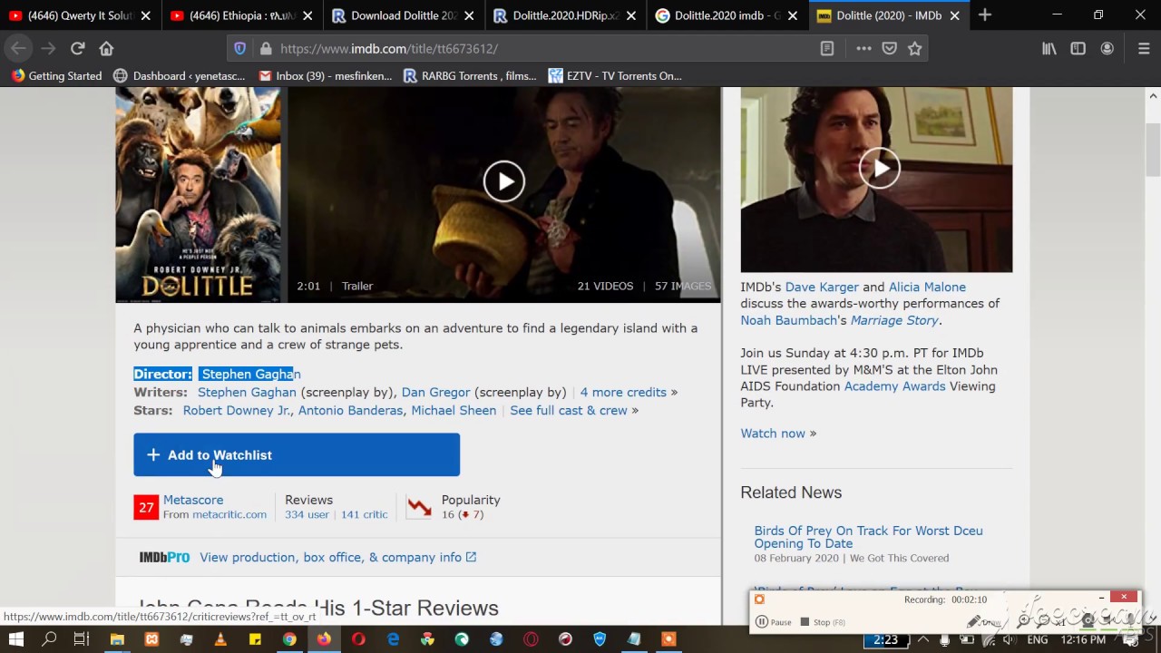 Dolittle 2020 Free Download