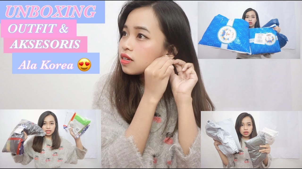 UNBOXING BAJU  KOREAN  STYLE  LAZADA  SHOPEE DLL 