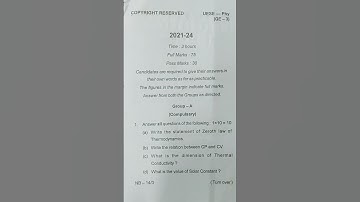 B.SC PHYSICS GE-3 Previous year question paper #2021-2024 #RU