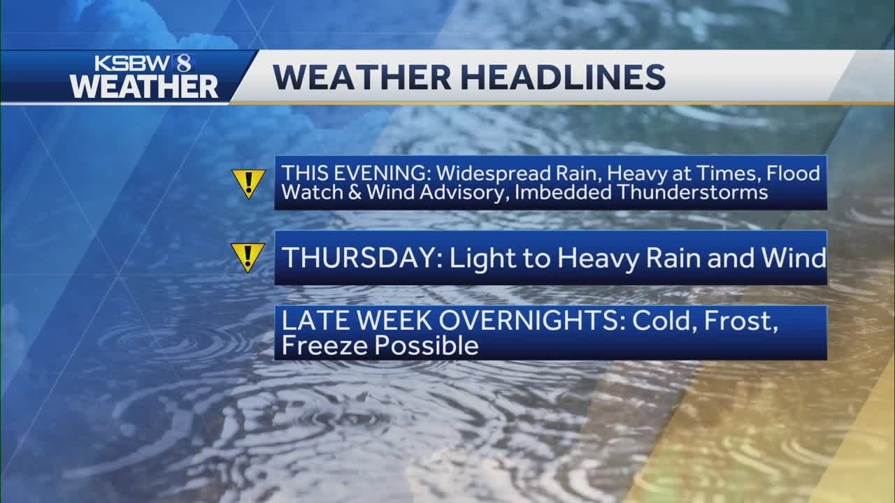 Widespread rain continue as Flood Watch and Wind advisory remain - YouTube