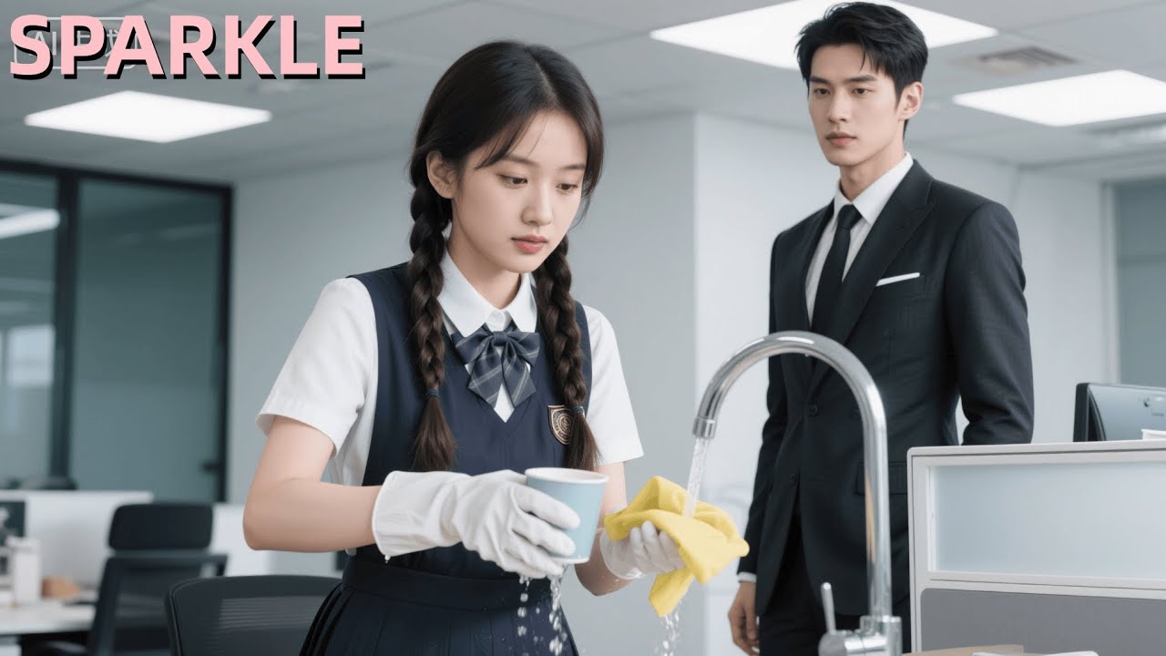 清洁工女孩上班第一天擅自进总裁办公室洗杯子，没想到冷面总裁竟未生气！#中國電視劇#甜寵愛情劇