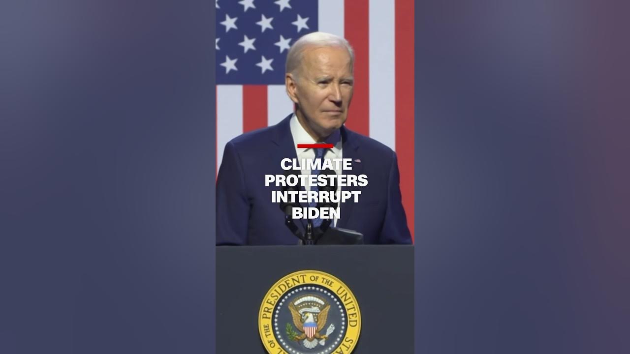 Climate protesters interrupt Biden