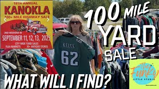 We go to the OKLAHOMA KANSAS 100 mi YARD SALE