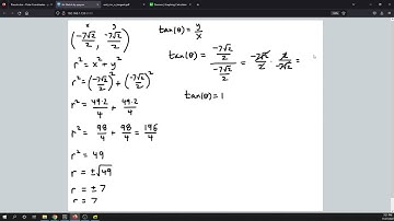 Find Polar Coordinates Given Cartesian Coordinates and Certain Restrictions, Example 1