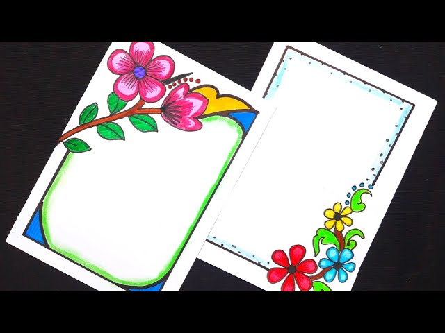 Sketch Flower Border Design Drawing - canvas-puke