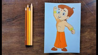 Easy Drawing Of Chhota Bheem || How To Draw With Doms Color Pencil Chhota bheem Cartoon || #arts screenshot 5
