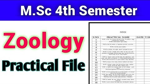 MSc Zoology Fourth Semester Practical File | MSc Zoology Fourth Sem Practical Syllabus