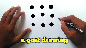 Easy goat drawing || how to draw goat  from 9 dots ||goat drawing