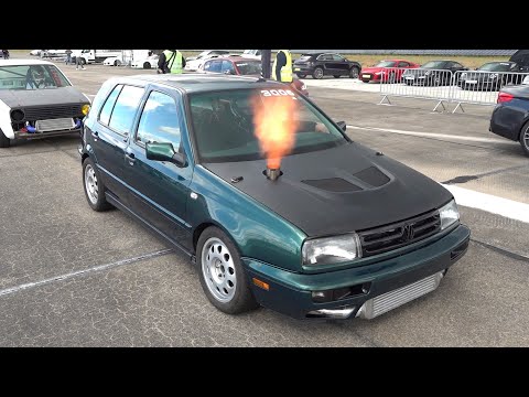 700HP VW GOLF 3 VR6 Turbo - LOUD REVS, FLAMES & 278 KM/H Acceleration!! 