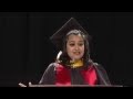 Commencement speech by Indian student speaker Neha @Smith School of Business 2015