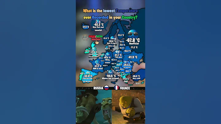 What’s the lowest temperature recorded in your country?🥶❄️#shorts #map #europe #geography