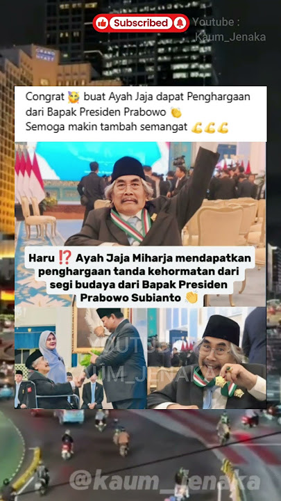 Jaja Miharja dapat Penghargaan Dari Presiden Prabowo #jajamiharja #prabowosubianto #trending