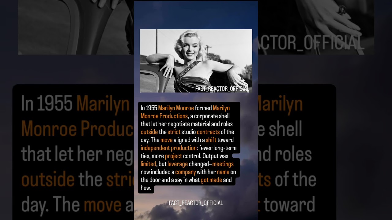 Marilyn Monroe: her own production company (1955) 