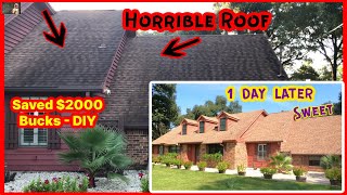 Absolute GENIUS & FASTEST Way To Clean a House Roof/Shingles, Siding, Deck, Fence, Clean it Spotless