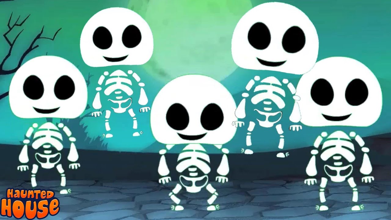 Five Little Skeleton  + Scary Nursery Rhymes and Halloween Songs