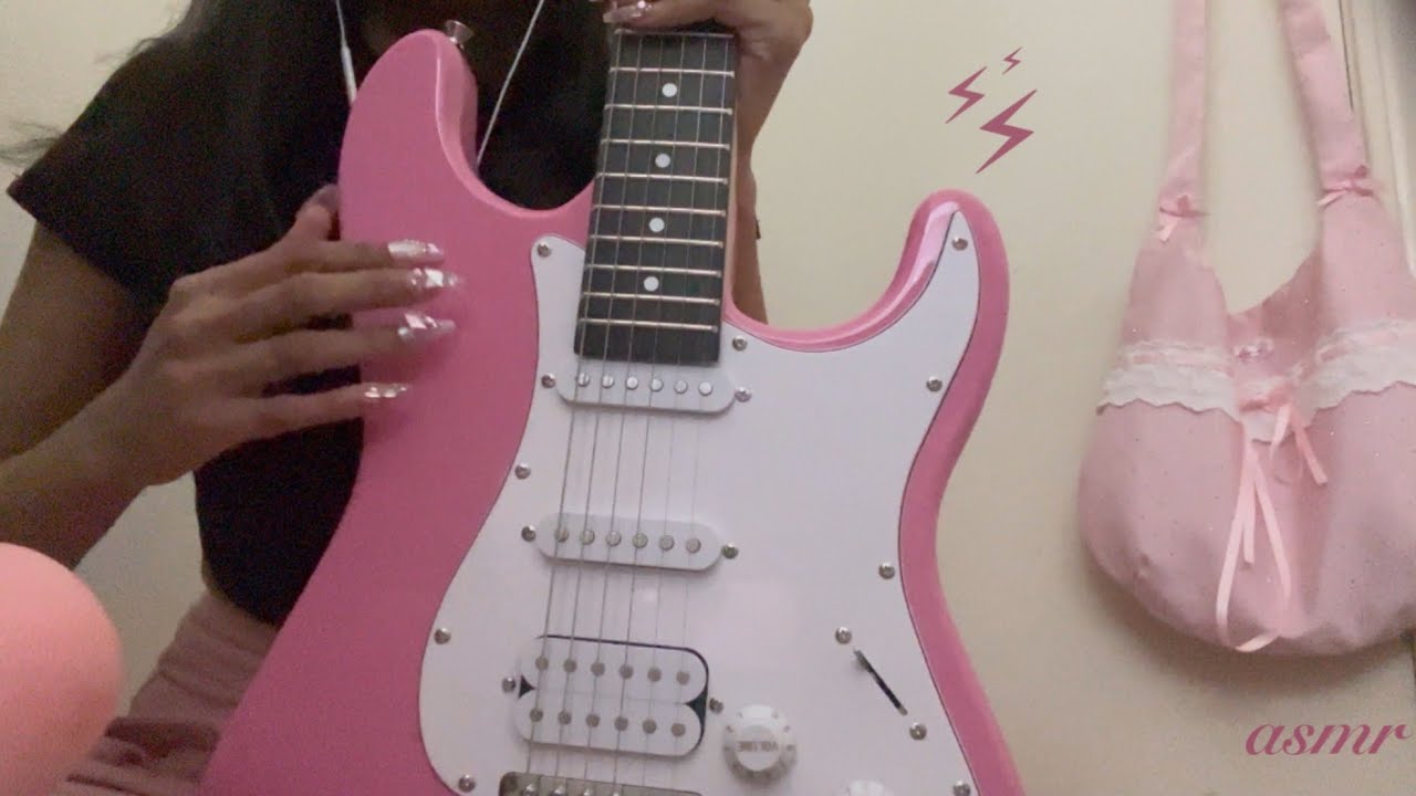 Lofi ASMR - unboxing my PINK electric guitar ⚡︎