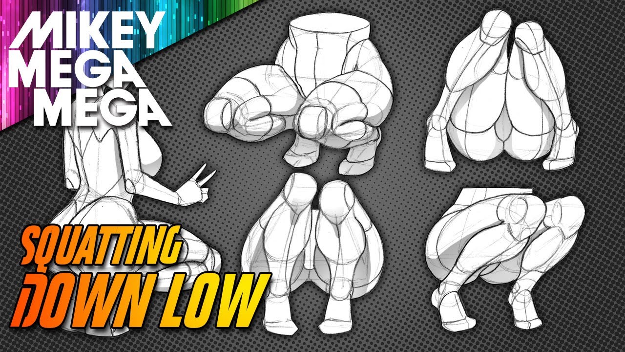 SQUATTING POSE & BENT KNEE Leg Mapping (How To Draw) - YouTube