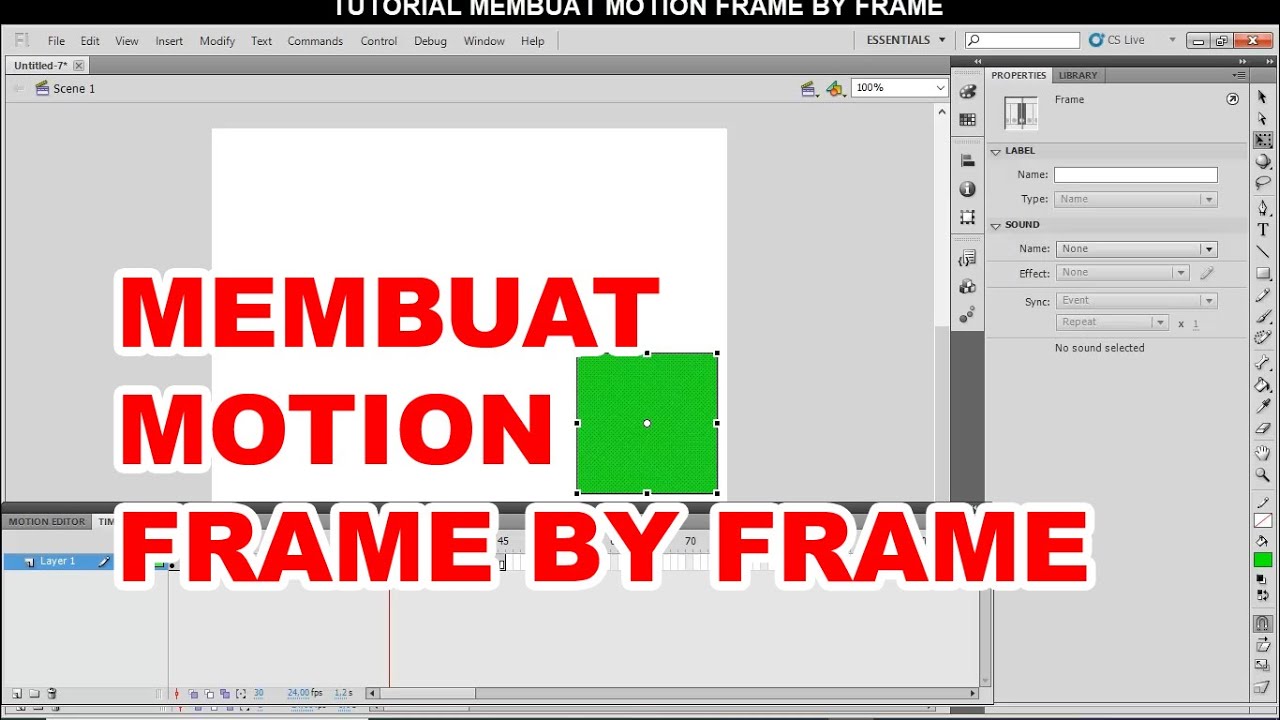 TUTORIAL MEMBUAT MOTION FRAME BY FRAME PDA ADOBE FLASH - YouTube
