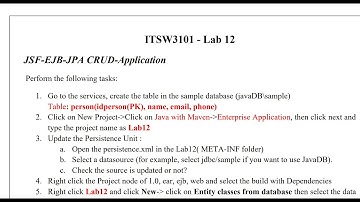Lab 12  JSF-EJB-JPA CRUD-Application - NetBeans 12.0