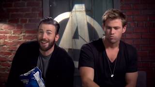 Chris Evans and Chris Hemsworth being iconic for 7 minutes straight
