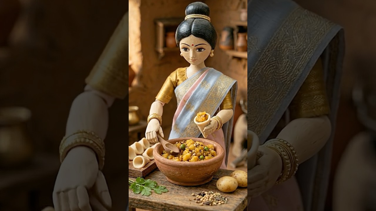 Miniature Doll Samosa Cooking 🌿 | Calm Tiny Kitchen #shorts #miniaturevillage