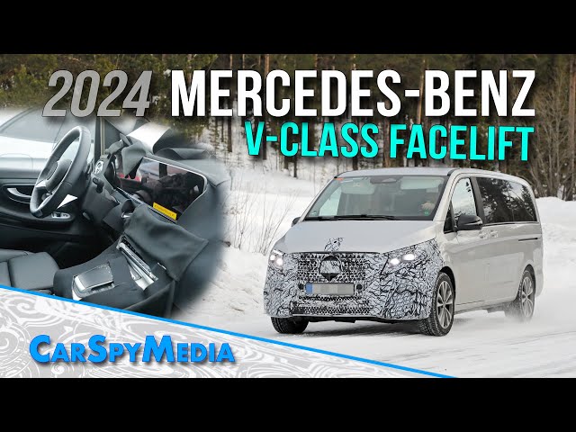 2024 Mercedes-Benz V-Class Facelift Prototype Caught Winter Testing With  Redesigned Interior 