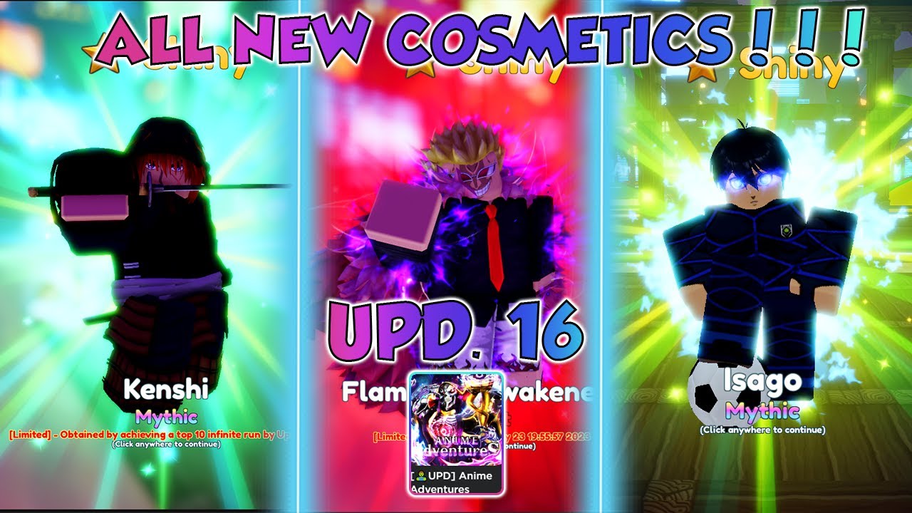 Rating and Showcasing all the NEW Cosmetics in UPD 17! (Anime Adventures) 