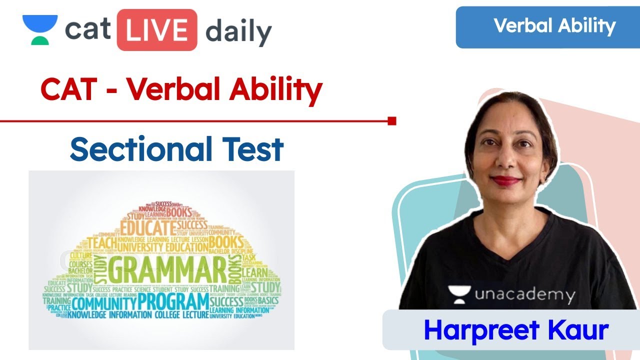 CAT Verbal Ability/Sectional Test Verbal Ability Unacademy CAT