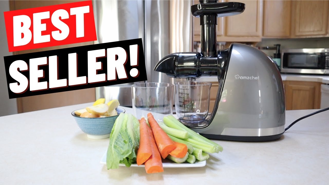 AMZCHEF Cold Press Slow Masticating Juicer with Reverse Mode Knob