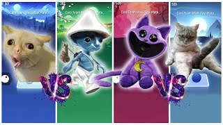 CatNup vs Smurf Cat vs Rap Cat vs Funny cats tiles hop coffin dance