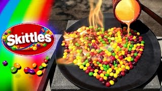 Molten Copper vs Skittles Candy