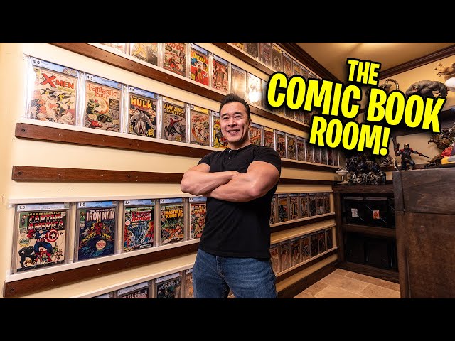 COMIC BOOK ROOM TOUR!!! Key CGC Slabs and Marvel & Spider-Man Statues! class=
