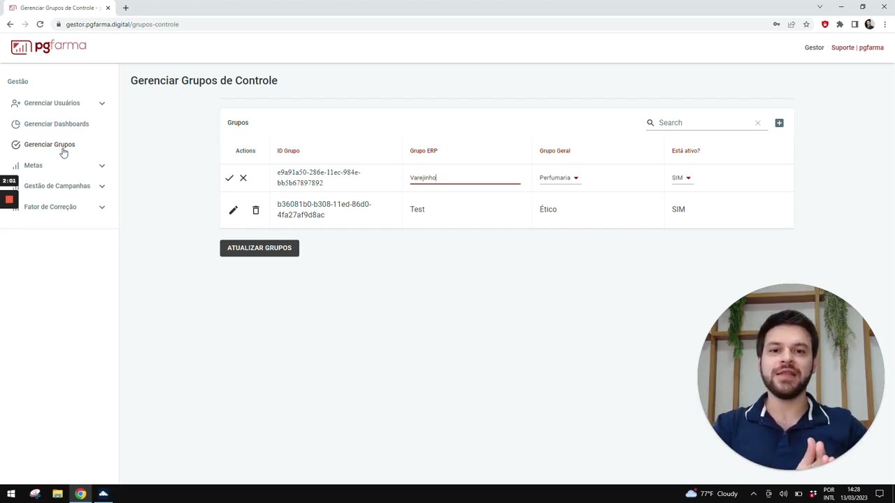 pgfarma | Gerenciar Grupos