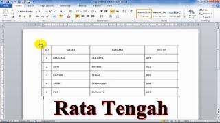 Cara Mengatur Teks Posisi di Tengah Baris pada Tabel Ms. Word