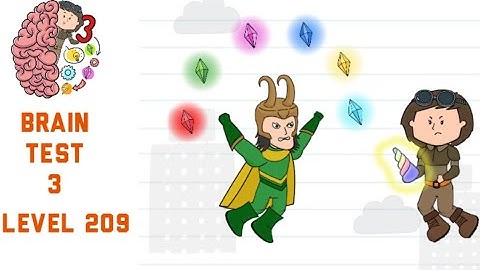 Brain Test 3 Level 209 Loki is unleashing the whole power of the Gems Walkthrough